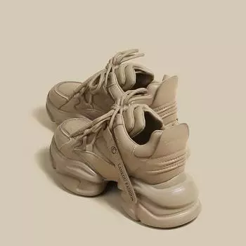 Модные весенне-осенние туфли с толстой подошвой, женские туфли для пожилых женщин, обувь Niche Not Collision, модели кроссовок 35 хаки