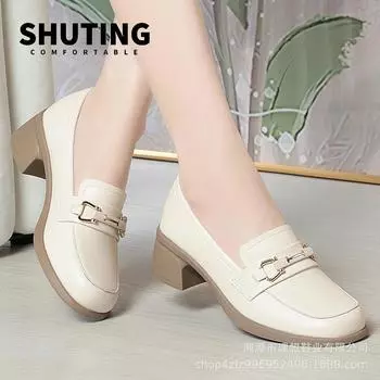 Модные весенне-осенние женские туфли-лодочки на плоской подошве с кристаллами, удобные мокасины с толстой подошвой, модные дышащие классические туфли 35(Foot22.5cm)