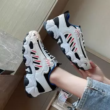 Модные весенние и осенние новые спортивные туфли для повседневного использования, кроссовки для бега по улице, кроссовки для студентов, обувь на платформе 35 бежевый