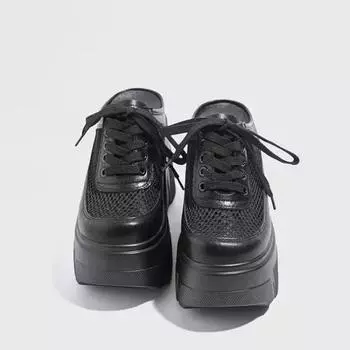 Модные весенние и осенние тапочки с круглым носком, однотонные женские туфли со шнуровкой и высоким каблуком, женские тапочки Baotou 35