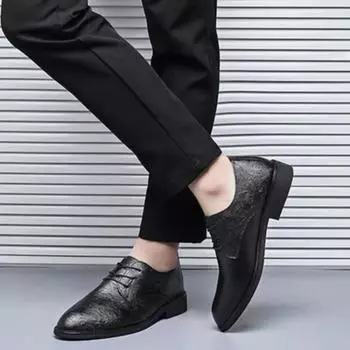 Модные весенние и осенние туфли мужские кожаные повседневные черные туфли для офиса мужские не дешевые ликвидные элегантные и классические новые костюмы 37