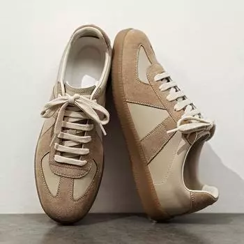 Модные весенние летние мужские туфли из натуральной кожи, повседневные теннисные туфли для мужчин, модные трендовые уличные туфли, горячая распродажа, туфли на плоской подошве из вулканизированной кожи 38 бежевый
