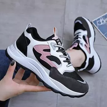 Модные весенние новые стильные женские туфли для студентов, обувь для папы, спортивная обувь, дышащие, подходящие по цвету женские кроссовки hn7 35 розовый