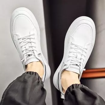 Модные весенние новые уличные кроссовки брендовые повседневные туфли из натуральной кожи универсальные мужские оксфордские кроссовки для бега ручной работы скейтбордные мужские 38 белый
