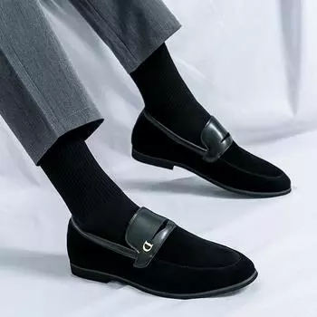 Модные весенние универсальные туфли на плоской подошве для мужчин из замши, лоферы с кисточками, повседневные кожаные туфли без застежек, удобные мужские формальные туфли без застежек для офиса 38 коричневый