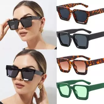 Модные винтажные маленькие квадратные солнцезащитные очки для мужчин и женщин, зеленые солнцезащитные очки в стиле ретро, унисекс, популярные оттенки очков