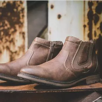 Модные винтажные мужские ботинки 2024 года, новые осенне-зимние ботинки, высокие высококачественные мужские кожаные ботинки, мужские ботильоны, большой размер 48 39 чёрный