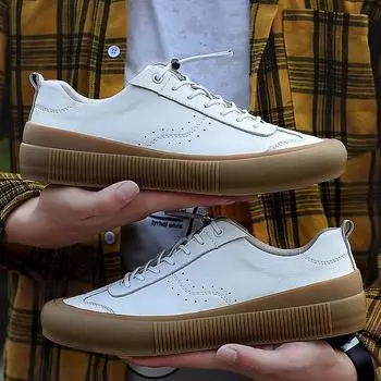 Модные винтажные мужские туфли, роскошные повседневные туфли из натуральной кожи, черные туфли на плоской подошве для отдыха на открытом воздухе, новые дышащие кроссовки, мужские мокасины 38 чёрный