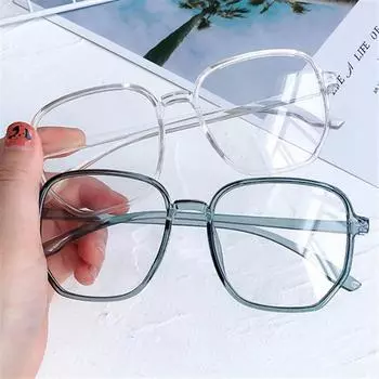 Модные винтажные очки Polygon для студентов, очки для близорукости, большие, для женщин и мужчин, с защитой от синего света, ручная работа +3.0 синий