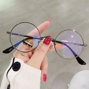 Модные винтажные очки с защитой от синего света, прозрачные линзы, ретро, очки в металлической оправе, большие круглые круглые очки