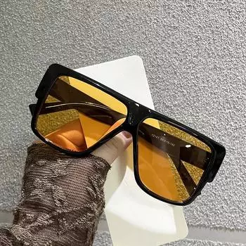 Неполяризованные модные винтажные солнцезащитные очки-авиаторы с большой оправой женские мужские ретро квадратные очки для путешествий as shown in the picture