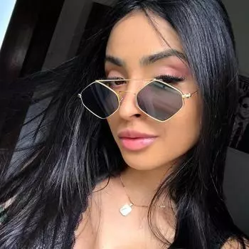 Модные винтажные солнцезащитные очки с бриллиантами, женские ретро металлические двойные лучи, очки в стиле дикий панк, многоугольные океанские очки, UV400