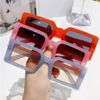 Модные винтажные солнцезащитные очки в квадратной оправе для путешествий на открытом воздухе, очки для вождения, унисекс, защита от ультрафиолета UV400, солнцезащитные очки, очки для вечеринок As picture shown красный