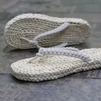 Модные винтажные соломенные плетеные туфли для мужчин и женщин, легкие, дышащие, плетеные вручную шлепанцы для мужчин, размер 35-44, повседневная пляжная обувь 35 хаки