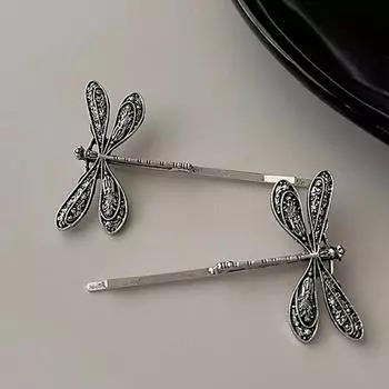 Модные винтажные заколки-стрекозы, заколки для волос для женщин и девочек, головные уборы, челки, боковые аксессуары для волос серебряный