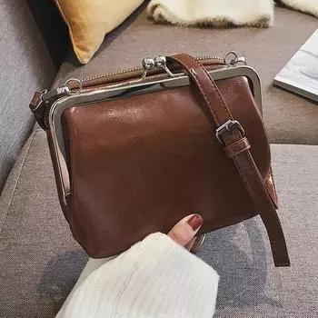 Модные винтажные зажимы, черные маленькие сумки из искусственной кожи, клатчи через плечо, женские кошельки, сумка-мессенджер