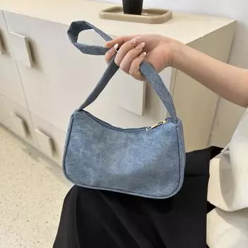 Модные винтажные женские сумки, сумка подмышки, повседневные женские сумки на плечо, однотонная женская сумка на молнии, клатч