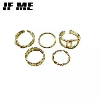 Модные винтажные золотые кольца, набор, кольцо с полым крестом для женщин, ювелирные аксессуары