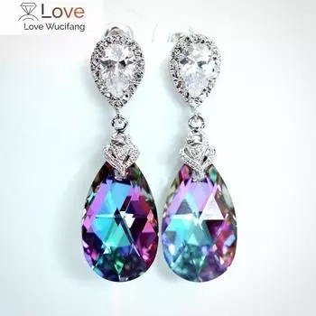 Модные висячие серьги для женщин, темпераментные женские роскошные украшения для вечеринок с ослепительными кристальными эстетическими аксессуарами для женщин