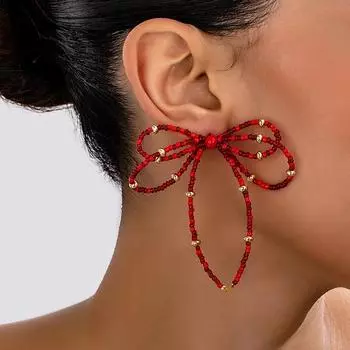 Модные висячие серьги для женских украшений красный