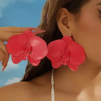 Модные висячие серьги для женских украшений красный
