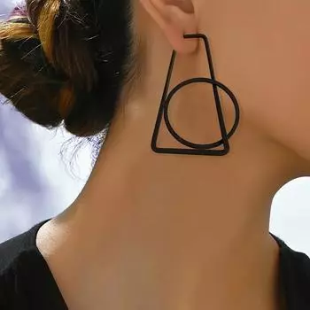 Модные висячие серьги для женских украшений чёрный