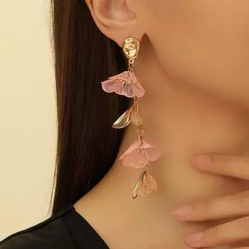 Модные висячие серьги для женских украшений розовый