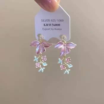 Модные висячие серьги для женских украшений розовый