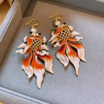 Модные висячие серьги для женских украшений оранжевый