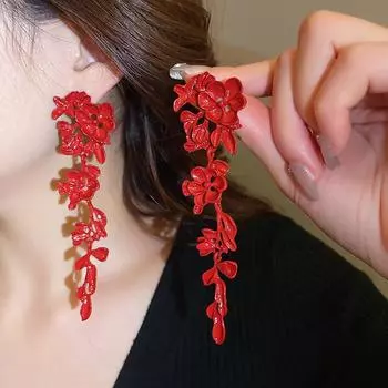 Модные висячие серьги для женских украшений чёрный