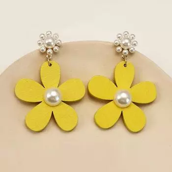 Модные висячие серьги для женских украшений жёлтый