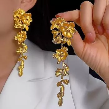 Модные висячие серьги для женских украшений золотой