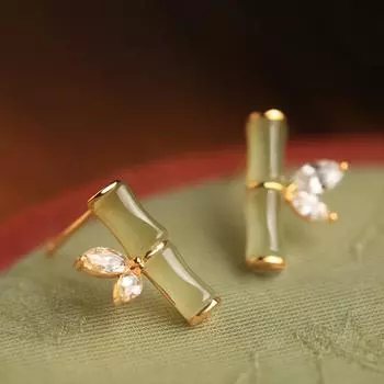 Модные висячие серьги для женских украшений зелёный