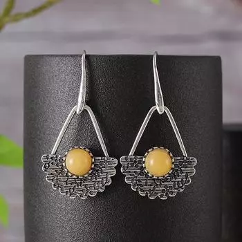 Модные висячие серьги для женских украшений жёлтый