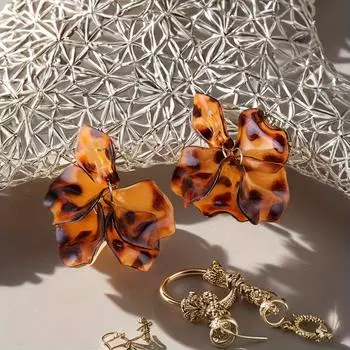 Модные висячие серьги для женских украшений коричневый