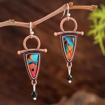 Модные висячие серьги для женских украшений разноцветный