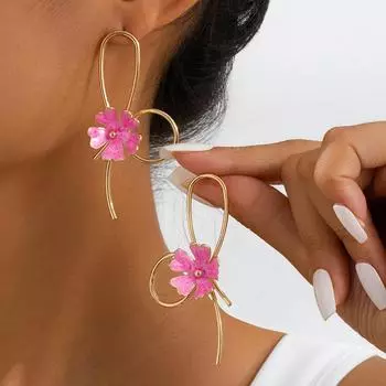 Модные висячие серьги для женских украшений розовый