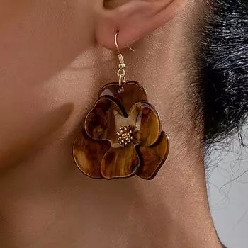 Модные висячие серьги для женских украшений коричневый
