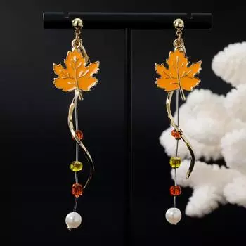 Модные висячие серьги для женских украшений оранжевый