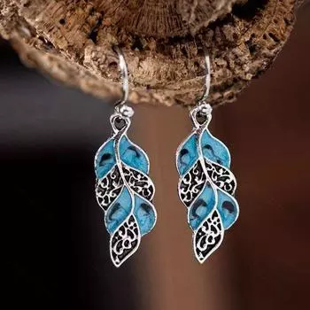 Модные висячие серьги для женских украшений синий