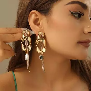 Модные висячие серьги для женских украшений золотой
