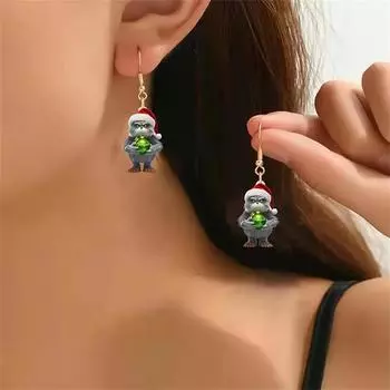 Модные висячие серьги для женских украшений зелёный