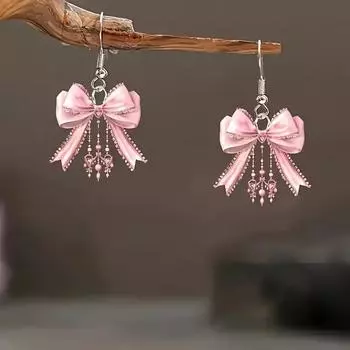 Модные висячие серьги для женских украшений розовый