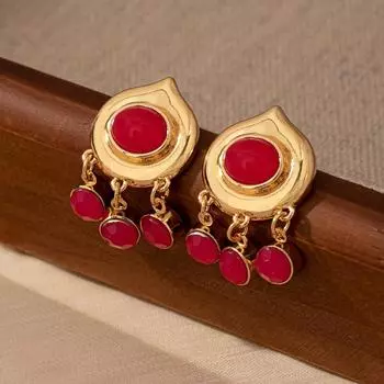 Модные висячие серьги для женских украшений красный