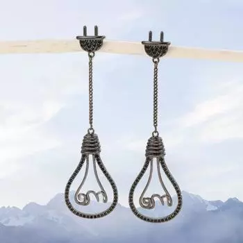 Модные висячие серьги для женских украшений чёрный