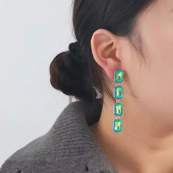 Модные висячие серьги для женских украшений зелёный