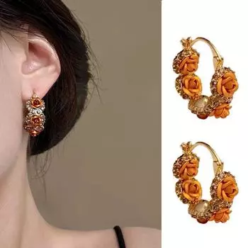 Модные висячие серьги для женских украшений оранжевый