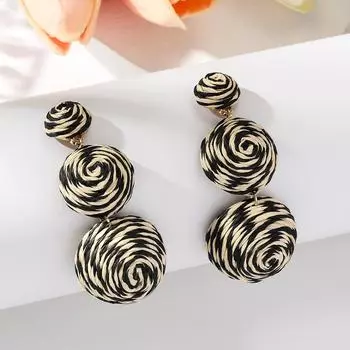 Модные висячие серьги для женских украшений чёрный