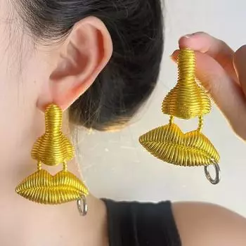 Модные висячие серьги для женских украшений жёлтый