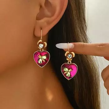 Модные висячие серьги для женских украшений розовый